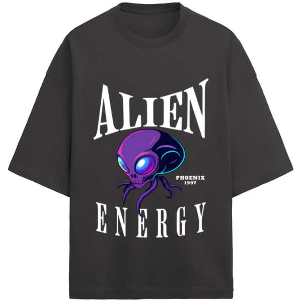 ‘Alien Energy’ Unisex Typography & Graphic Printed Premium Oversized T-Shirt